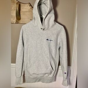 Vintage Cotton Heather gray Champion Reverse Weave Hoodie - large